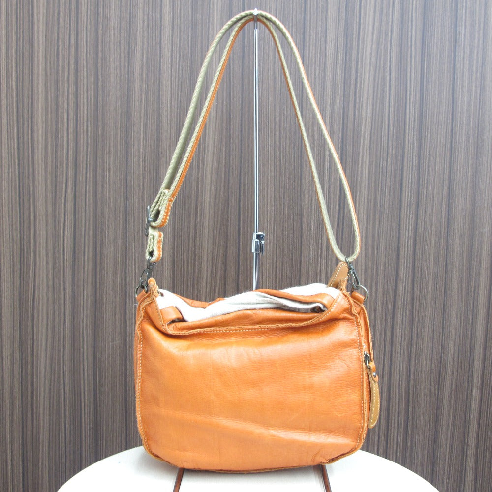 ショルダーバッグ cahella カヘラ ショルダーバッグ ハンドバッグ 2wayバッグ キャンパス レザー オレンジ レディース