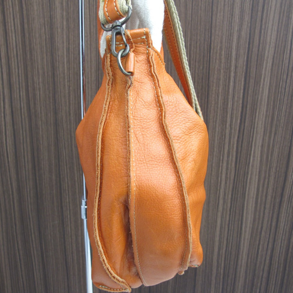 ショルダーバッグ cahella カヘラ ショルダーバッグ ハンドバッグ 2wayバッグ キャンパス レザー オレンジ レディース