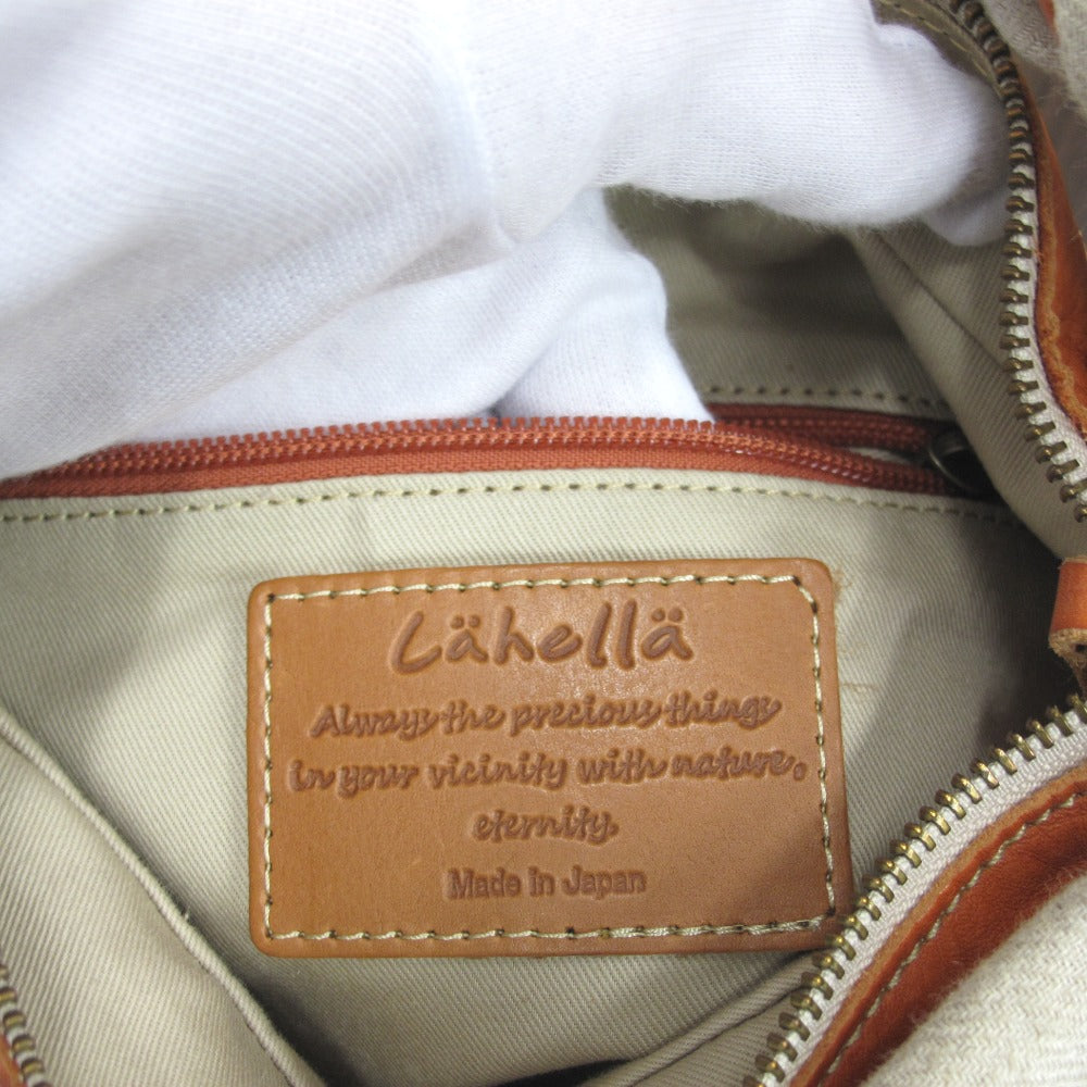 ショルダーバッグ cahella カヘラ ショルダーバッグ ハンドバッグ 2wayバッグ キャンパス レザー オレンジ レディース