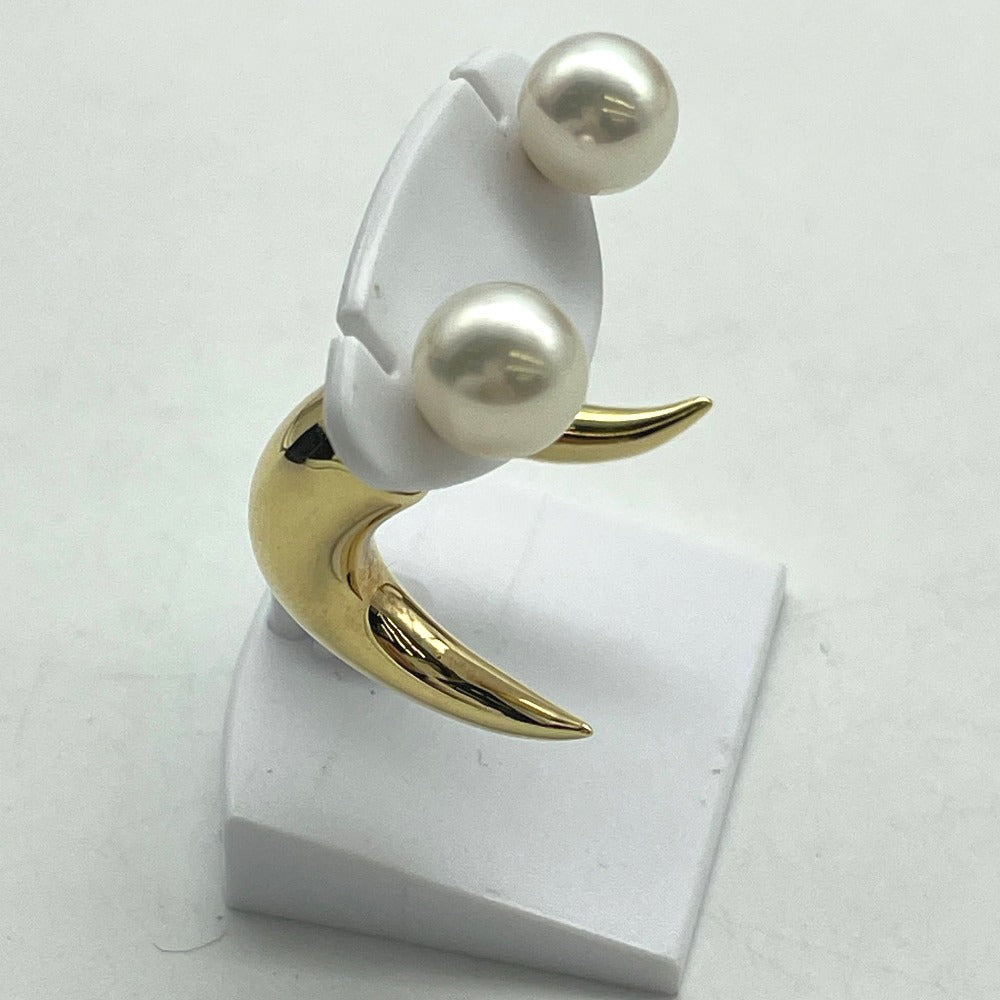 TASAKI タサキ ピアス デインジャーホーン K18×アコヤ真珠 パール 金 イエローゴールド 重量約7.2g