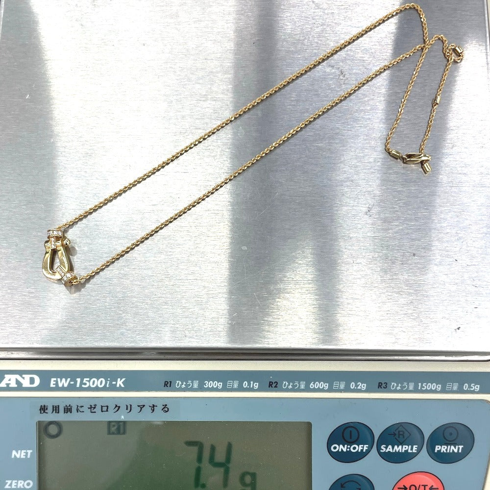 ネックレス フォース10 ミディアムモデル K18×ダイヤモンド イエローゴールド チェーン長さ約42cm 重量約7.4g 保証書付き レディース 7B0236