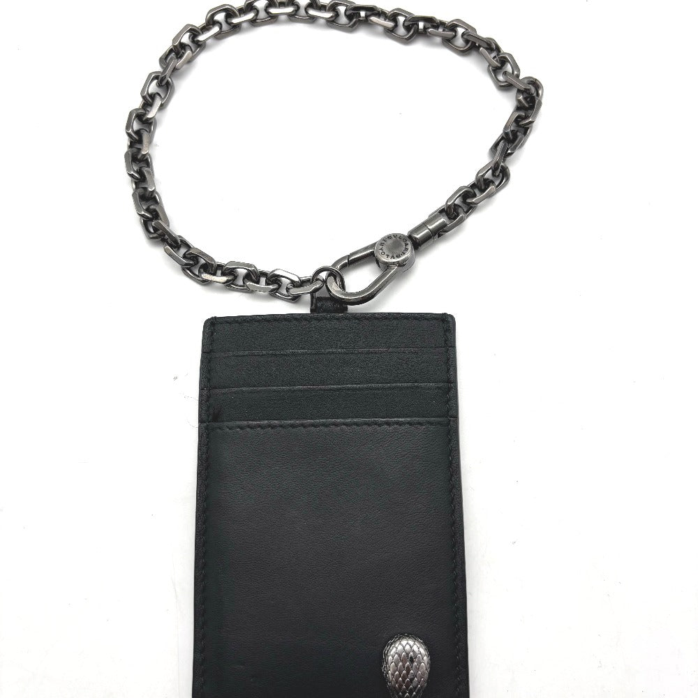 BVLGARI ブルガリ カードケース チェーン付きカードケース 蛇 ウィメンズ メンズ レディース ミニマリスト チェーン レザー