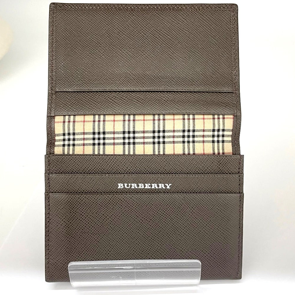 BURBERRY バーバリー カードケース バーバリー 名刺入れ ブラウン 本革 レザー 二つ折り ノバチェック ユニセックス メンズ レディース 茶色