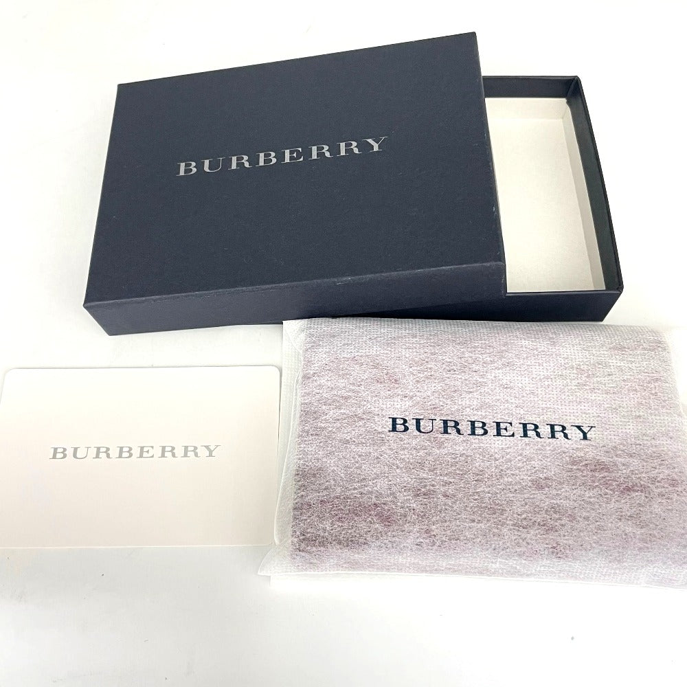 BURBERRY バーバリー カードケース 名刺入れ 正面ロゴ 本革 革 レザー 二つ折り レッド 赤 ノバチェック ユニセックス レディース メンズ シンプル