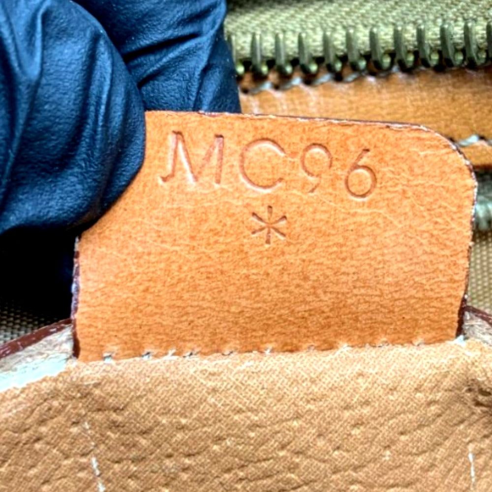 CELINE セリーヌ ハンドバッグ マカダム柄 MC96 PVC レザー ブラウン シンプル レディース