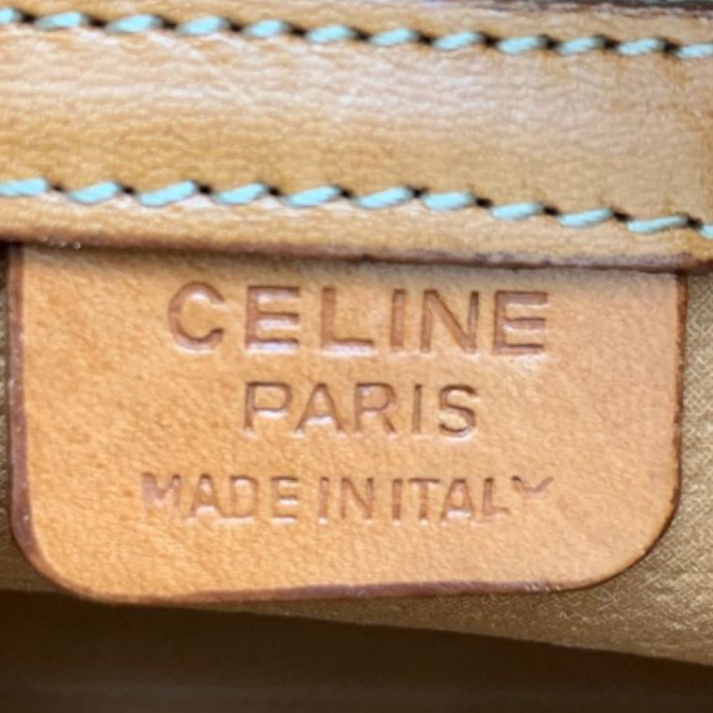 CELINE セリーヌ ハンドバッグ マカダム柄 MC96 PVC レザー ブラウン シンプル レディース
