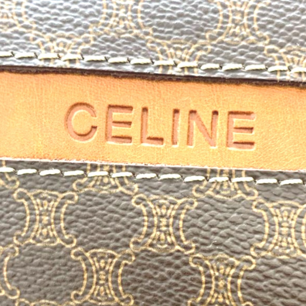 CELINE セリーヌ ハンドバッグ マカダム柄 MC96 PVC レザー ブラウン シンプル レディース