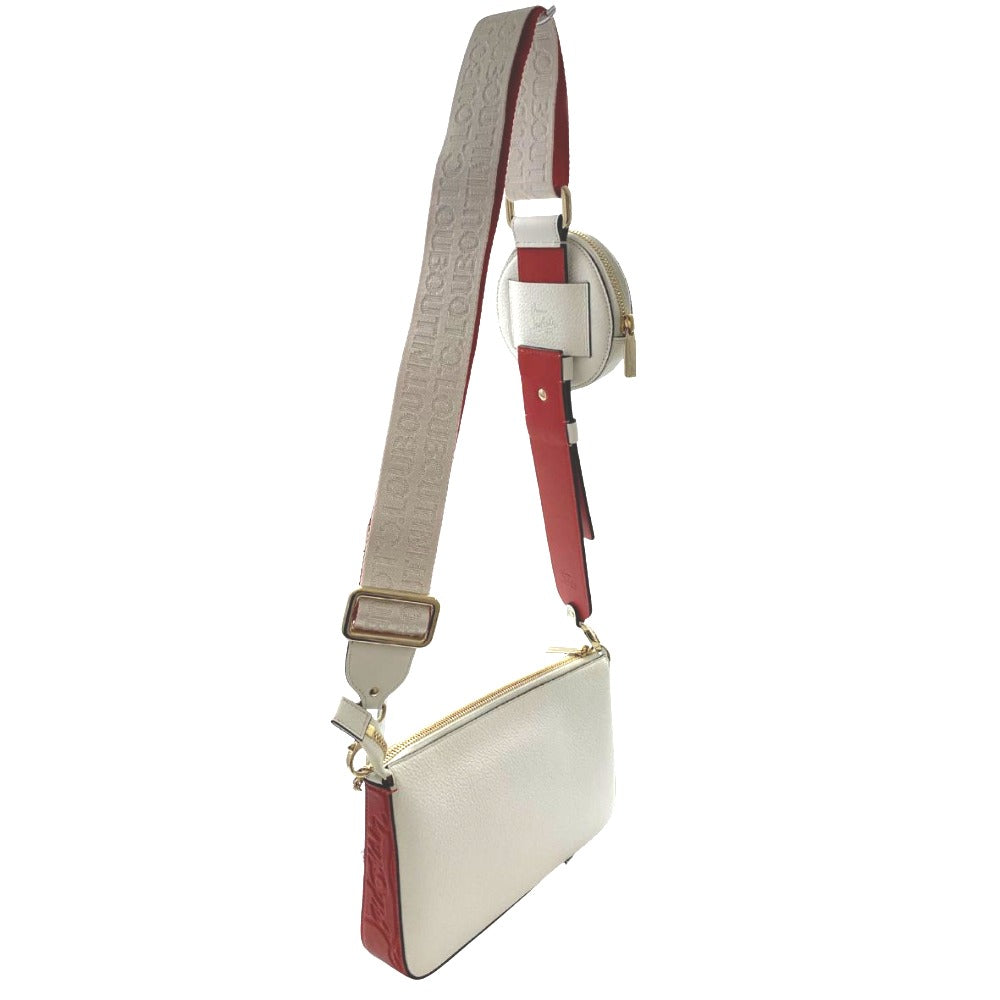 Christian Louboutin クリスチャンルブタン ボディバッグ ルビラハイブリッド ショルダーバッグ 3225067 レディース ホワイト/レッド