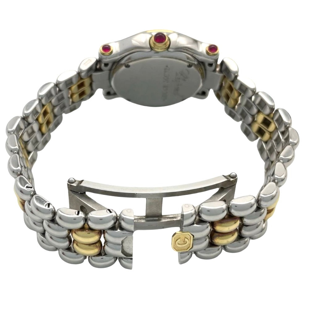 Chopard ショパール 腕時計 ハッピースポーツ ホワイトシェル文字盤 27/8256-21 クオーツ K18 イエローゴールド ステンレス レディース