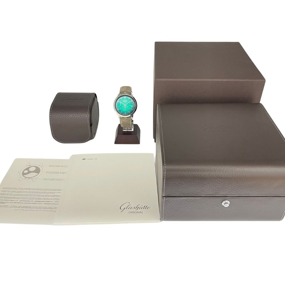 GLASHUTTE ORIGINAL グラスヒュッテ・オリジナル 腕時計 シックスティーズ クロノグラフ 139-34-05-22-04 限定モデル グリーン文字盤 自動巻き メンズ
