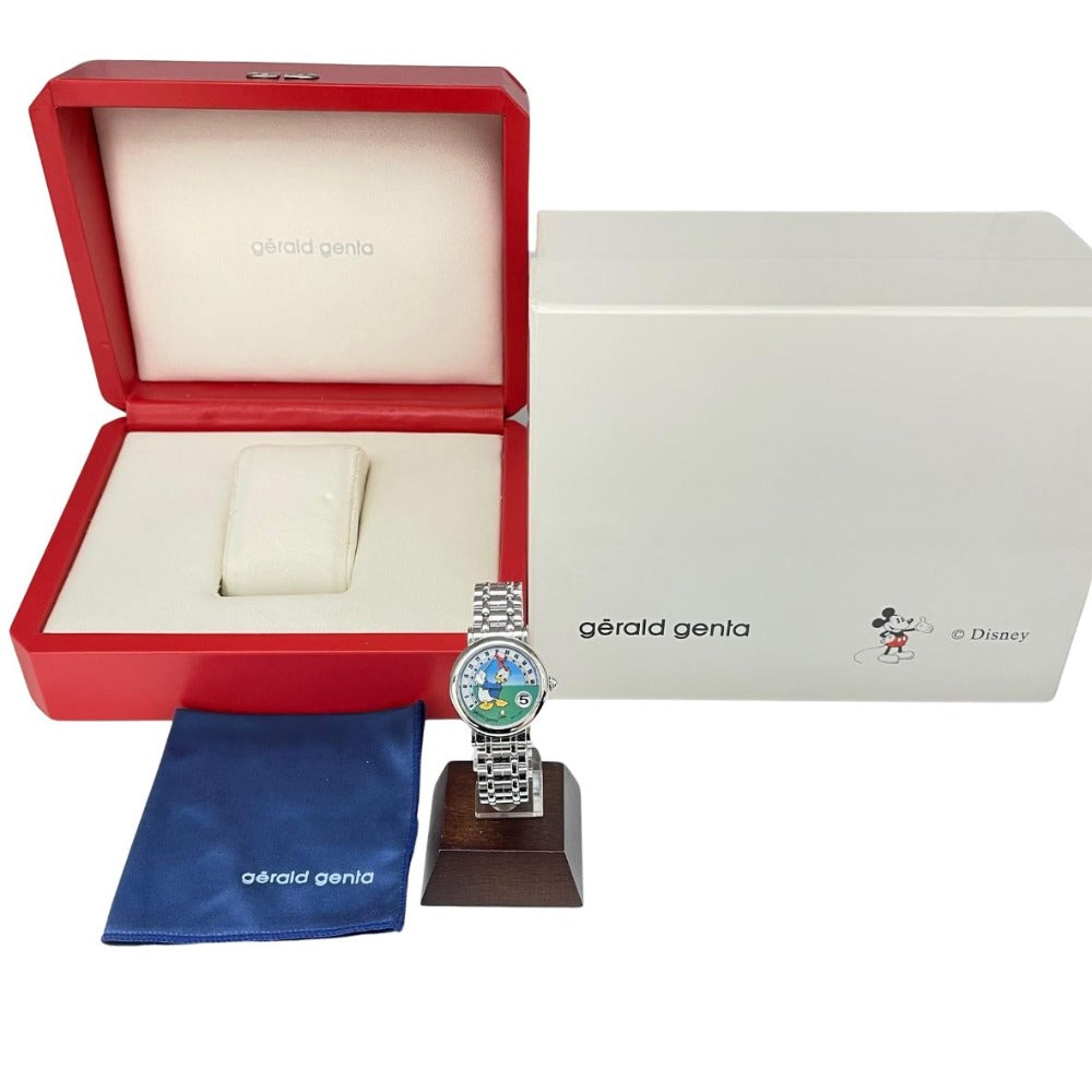Gerald Genta ジェラルドジェンタ 腕時計 ドナルドダック G.3622 レトロファンタジー シェル文字盤 グリーン ブルー ステンレス 28mm クオーツ ユニセックス
