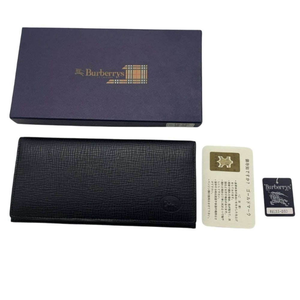 【激安通販オンラインショップ】 BURBERRY ブラック レザーウォレット 長財布 バーバリー 小物