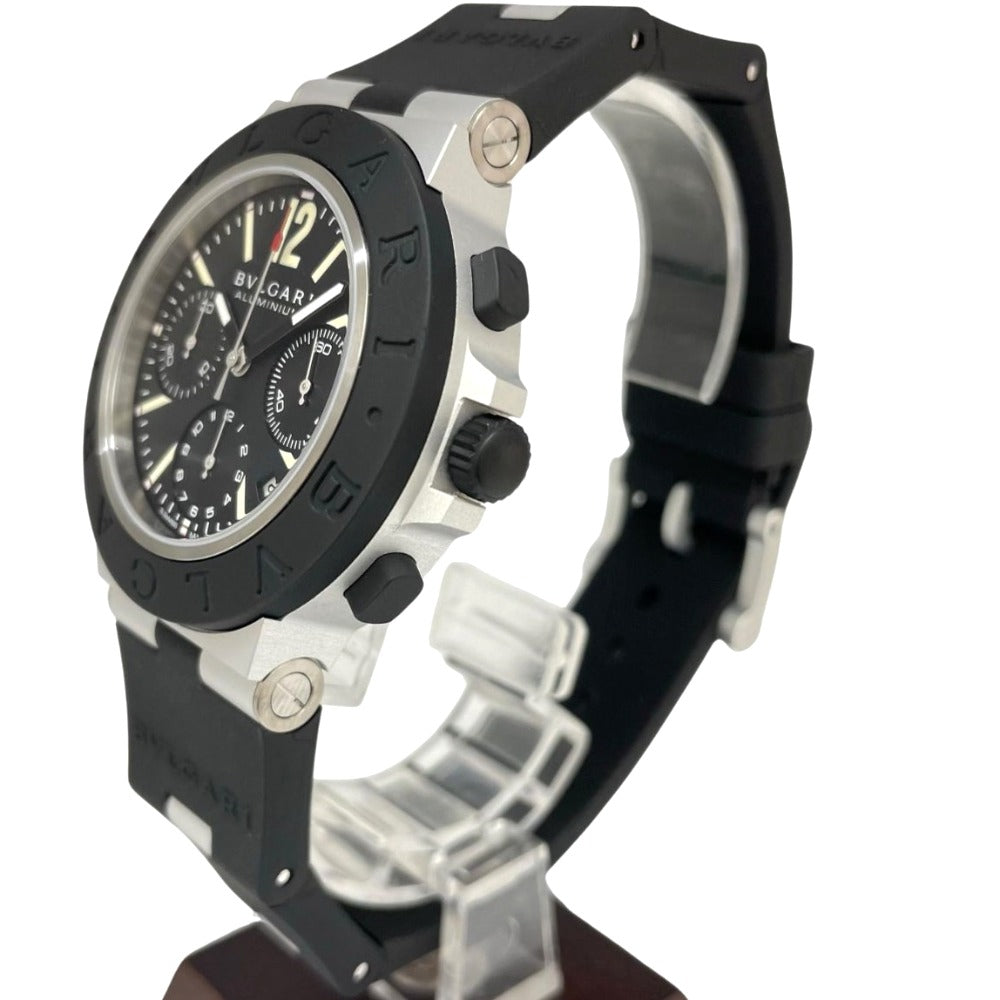 BVLGARI 腕時計 103868 BB41ATCH ブルガリ アルミニウム クロノグラフ 41m アルミ×ラバー ブラック 自動巻き メンズ