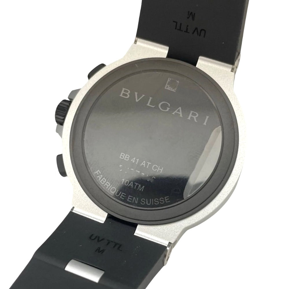 BVLGARI 腕時計 103868 BB41ATCH ブルガリ アルミニウム クロノグラフ 41m アルミ×ラバー ブラック 自動巻き メンズ