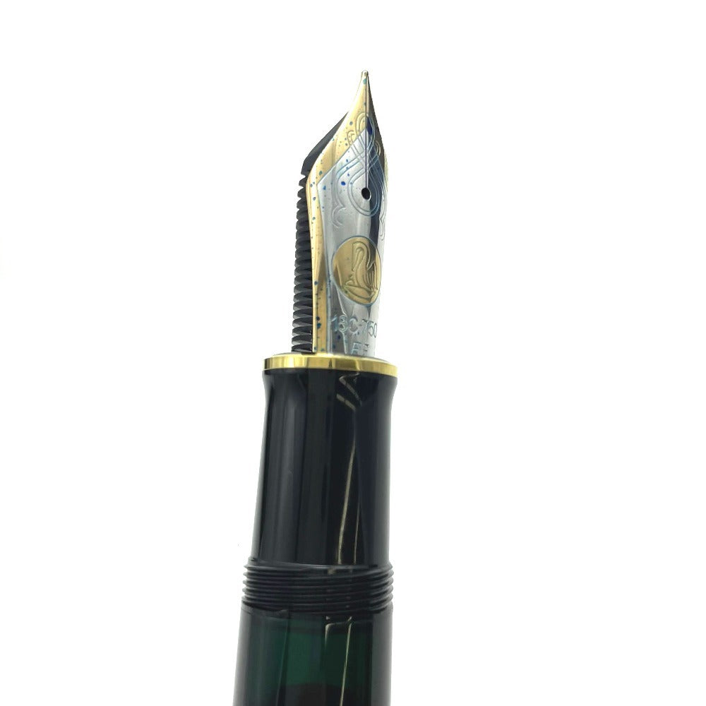 ペリカン 万年筆 M1000 スーレーペン SOUVERAN ブラック×ゴールド K18ペン先 太さEF インクブルー M1000 Pelikan