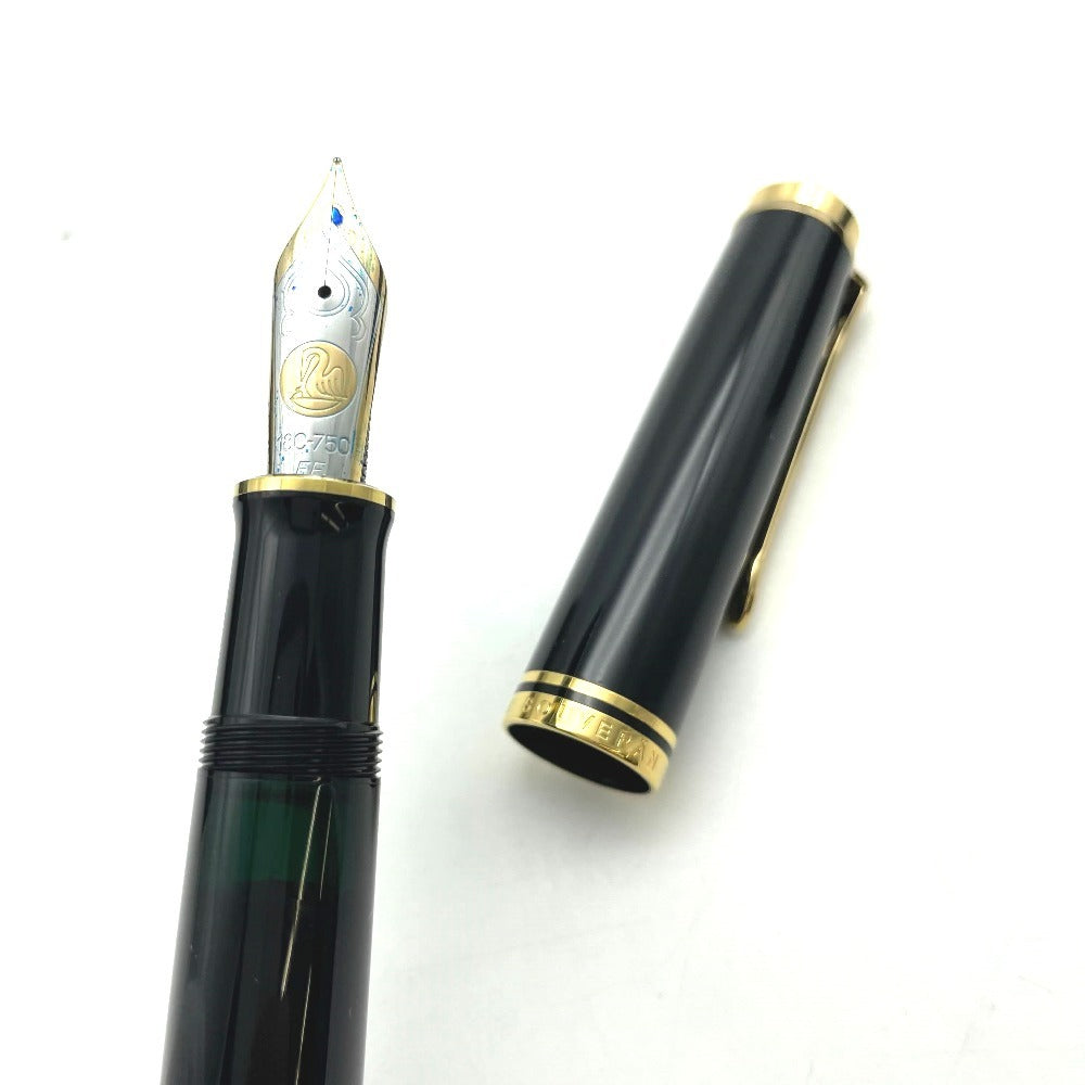 ペリカン 万年筆 M1000 スーレーペン SOUVERAN ブラック×ゴールド K18ペン先 太さEF インクブルー M1000 Pelikan