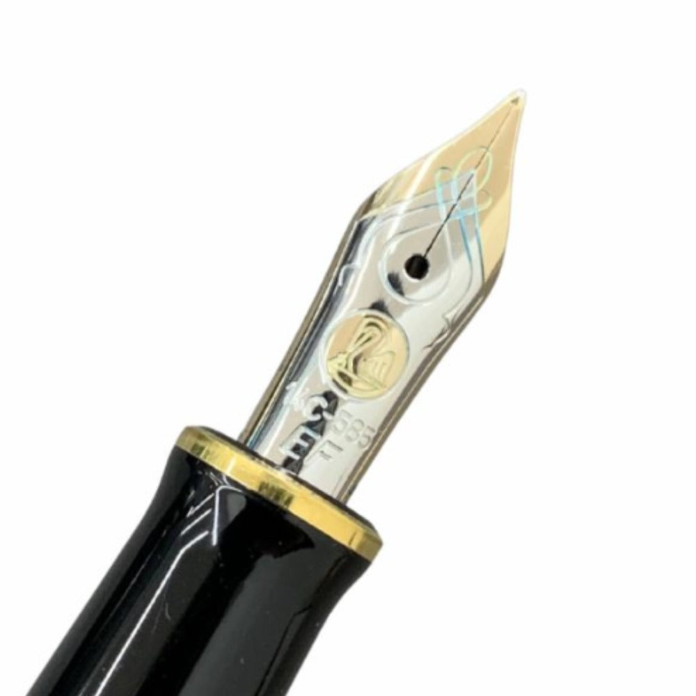 ペリカン 万年筆 M400 スーレーペン SOUVERAN ブラック×ゴールド K14ペン先 太さEF インクブルー M400 Pelikan