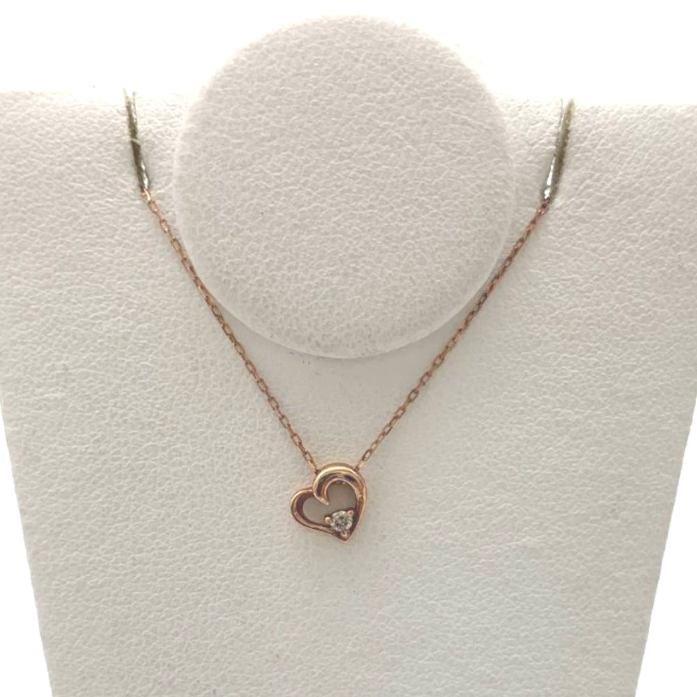 BLOOM ペンダントネックレス K10 ピンクゴールド ダイヤモンド ハート