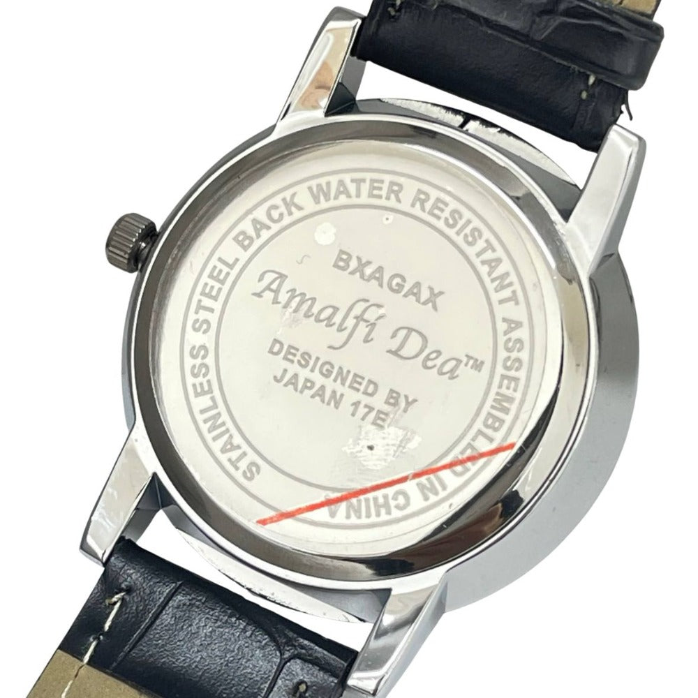 腕時計 アマルフィーディーア Amalfi Dia 40mm ホワイト ローマ クオーツ レザー ブラック 電池