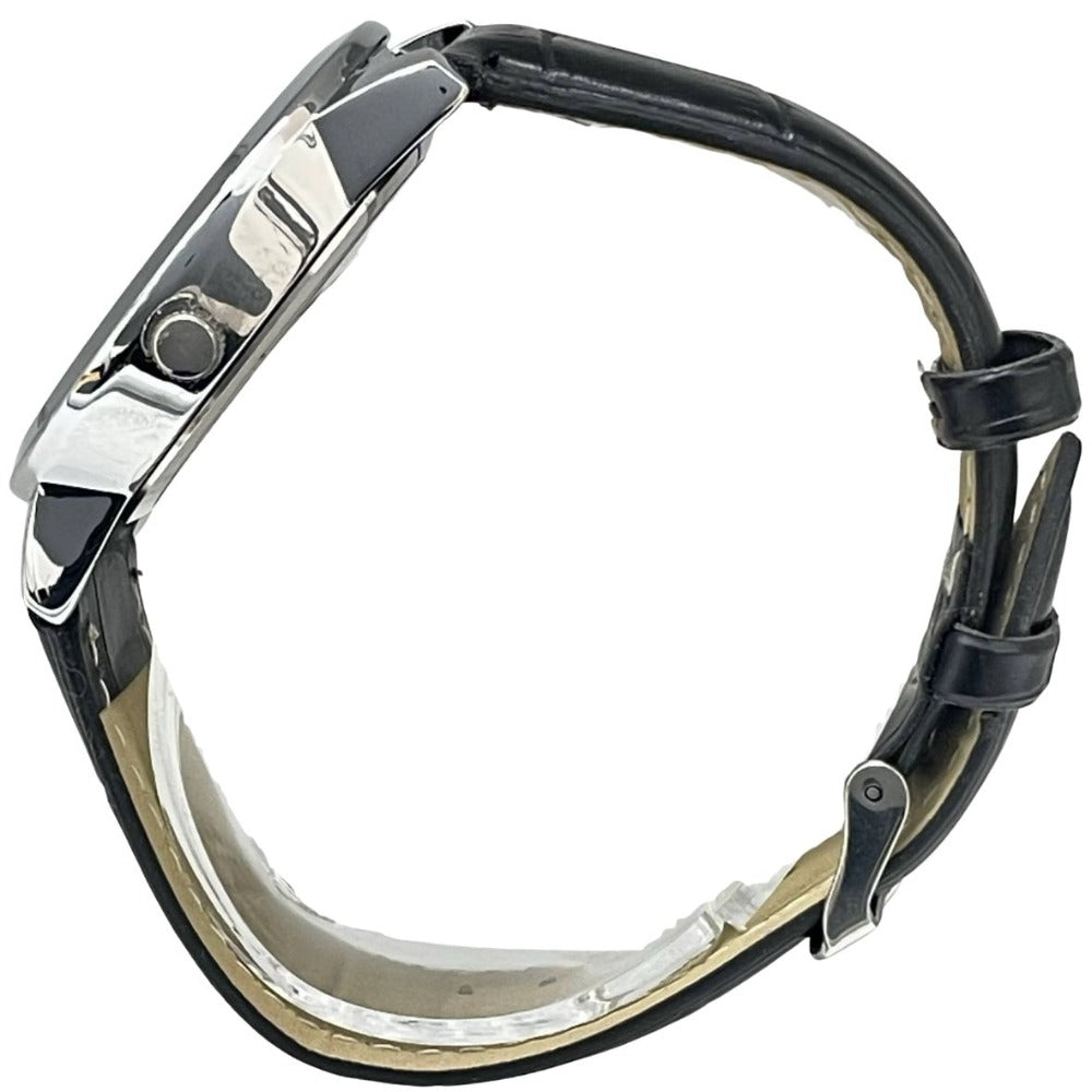 腕時計 アマルフィーディーア Amalfi Dia 40mm ホワイト ローマ クオーツ レザー ブラック 電池