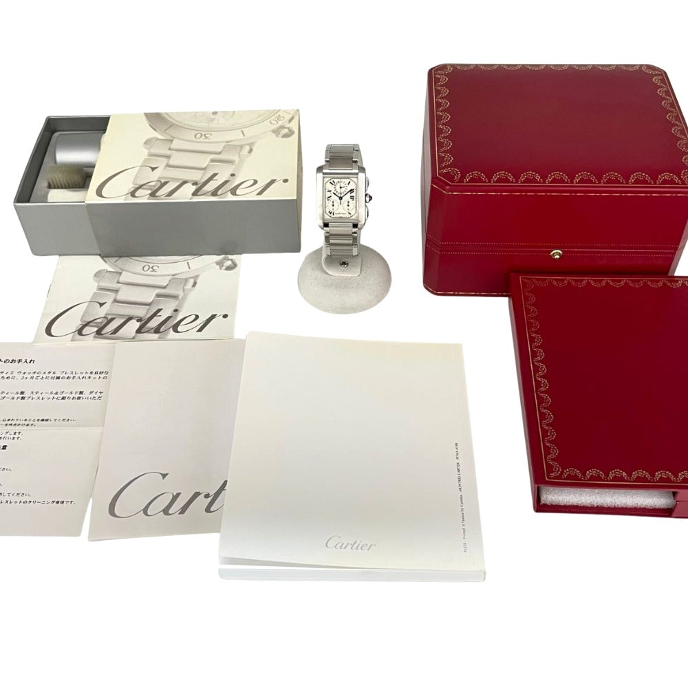 カルティエ 2303 タンク フランセーズ クロノグラフ28mm クオーツ ユニセックス CARTIER 腕時計 TANK