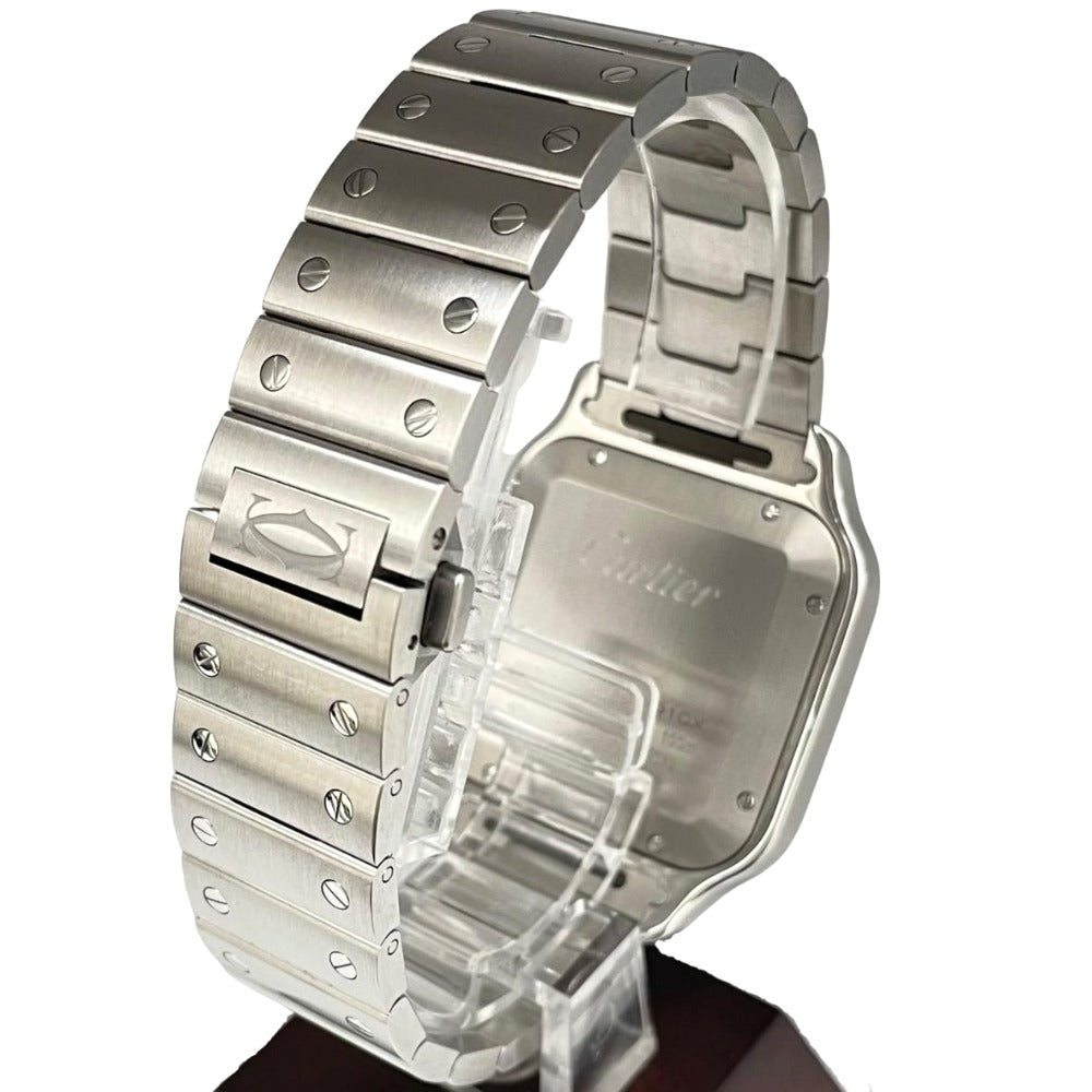 カルティエ WSSA0030 サントス ドゥ カルティエ LM レザーストラップ付属 40mm ブルー文字盤 スクエア 自動巻き CARTIER 腕時計 メンズ