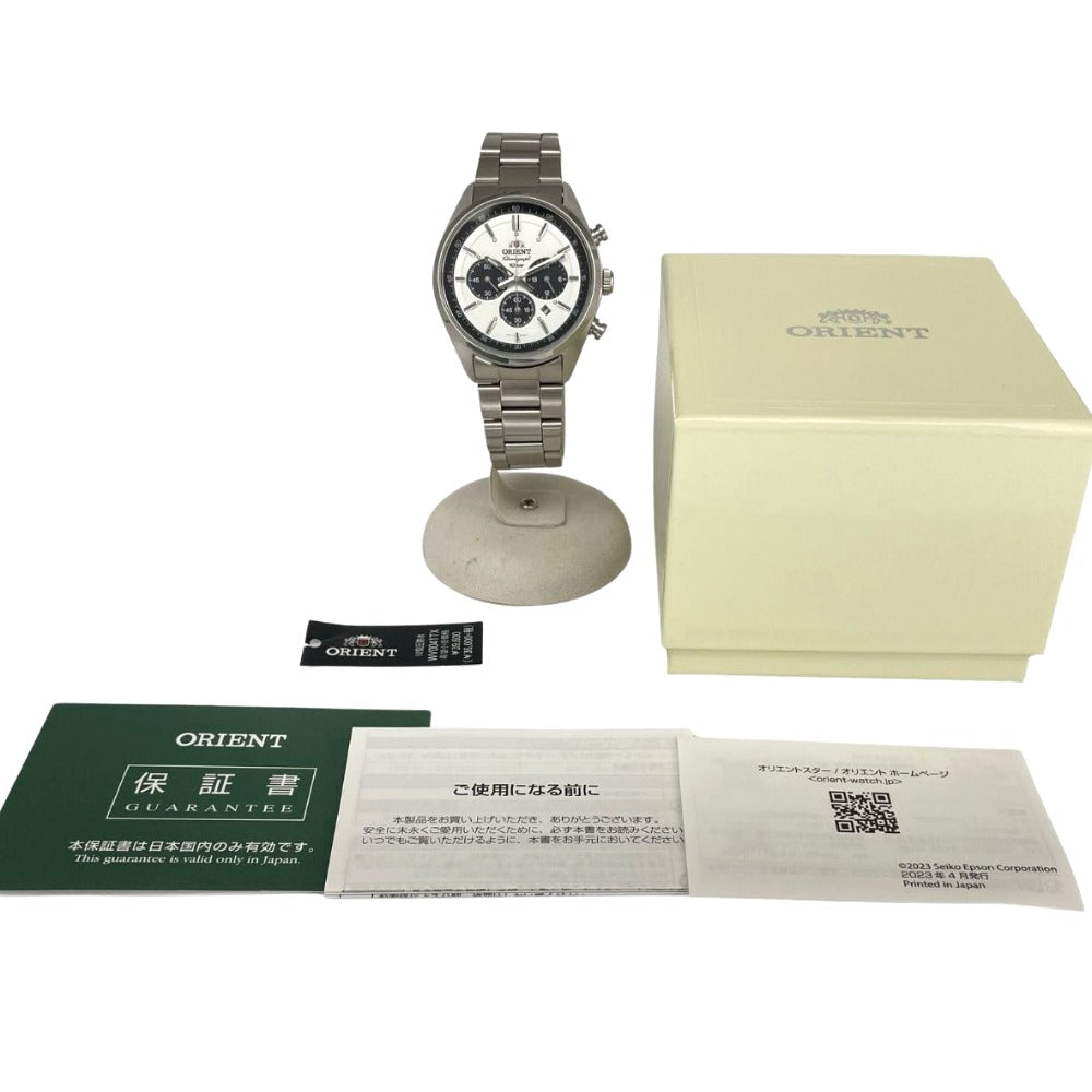 オリエント WV0041TX ソーラー クロノグラフ 42mm ネオセブンティーズ パンダ文字盤 ホワイト文字盤 ステンレス ORIENT 腕時計 メンズ