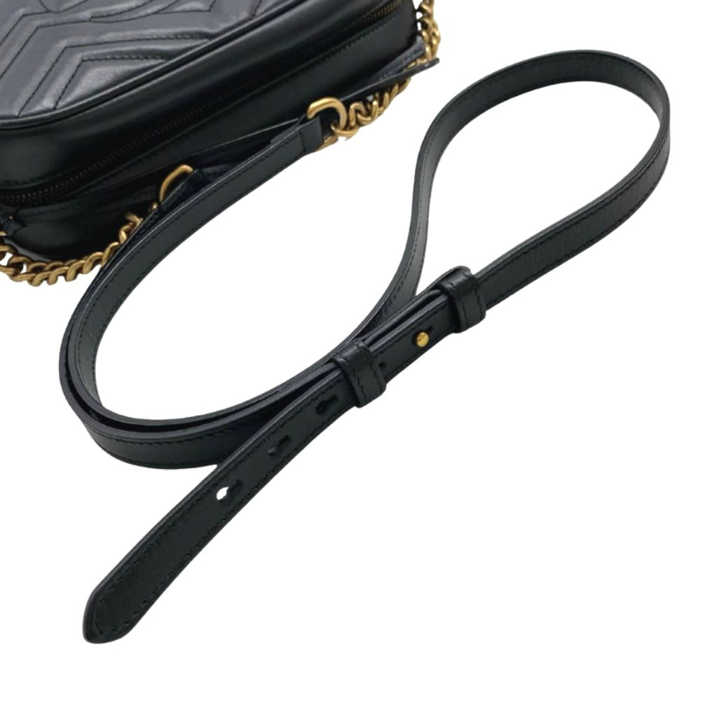 GUCCI グッチ ショルダーバッグ GGマーモント キルティング 447632 ブラック レディース