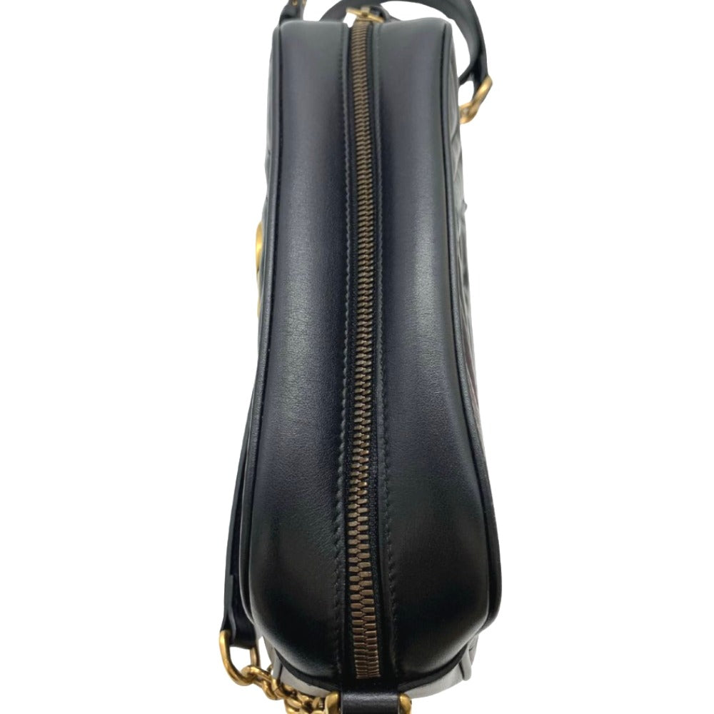 GUCCI グッチ ショルダーバッグ GGマーモント キルティング 447632 ブラック レディース