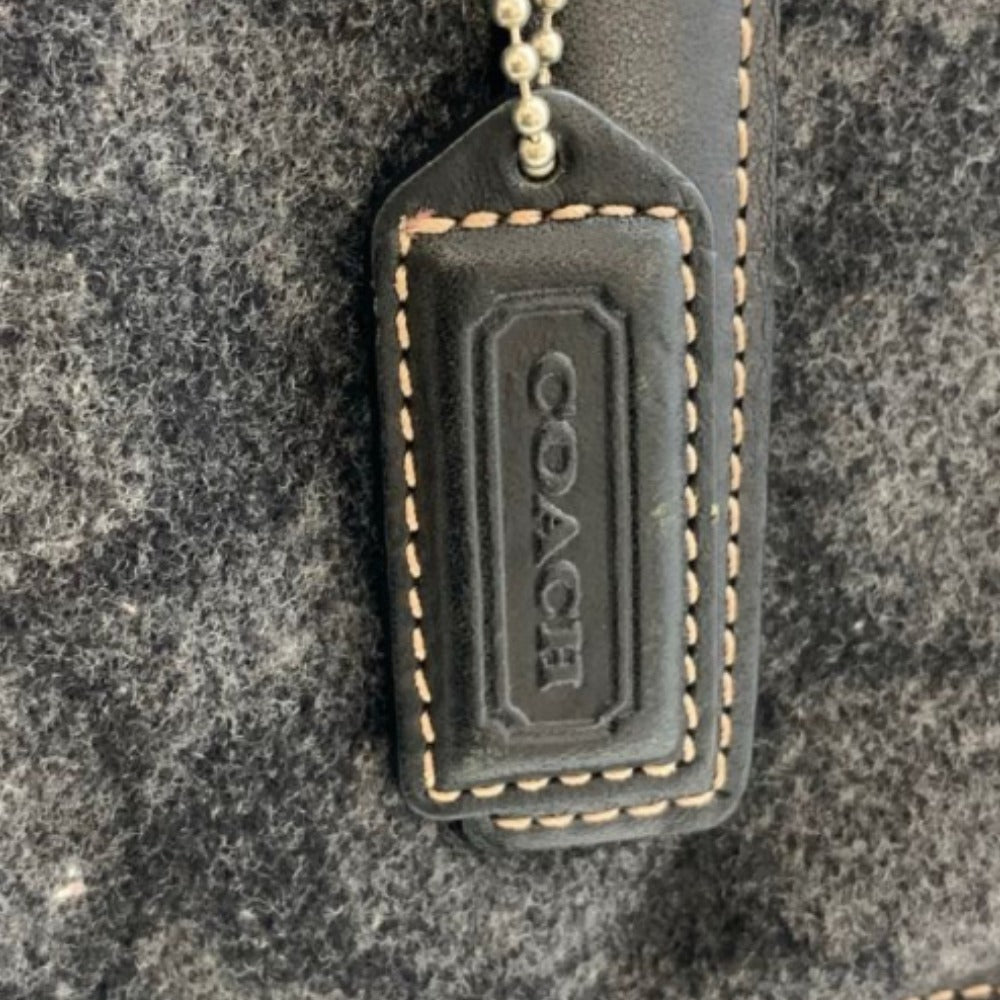 COACH コーチ ハンドバッグ 7723 ウール シグネチャー 黒 ブラック レディース シンプル