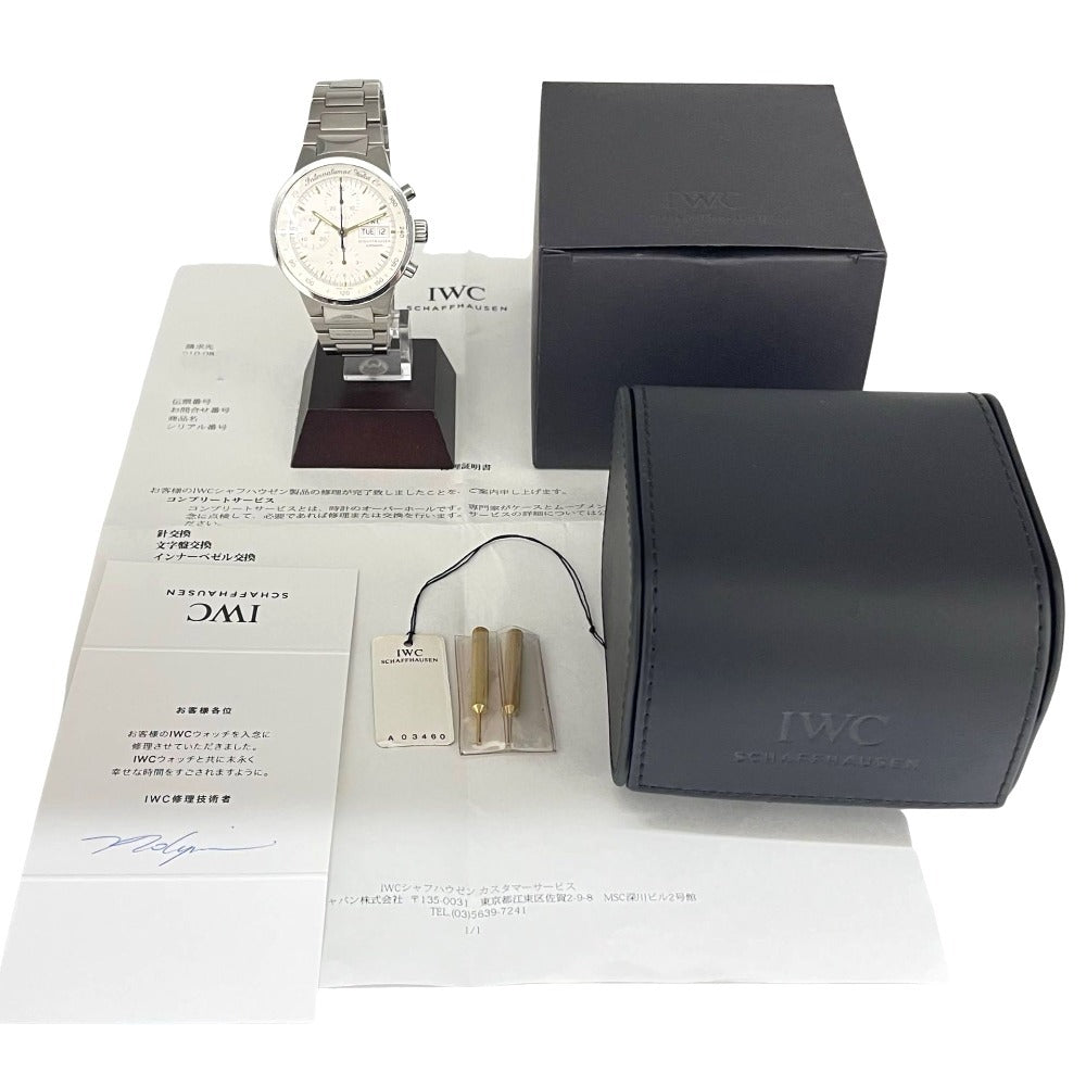アイダブリューシー IW370713 40mm GST クロノグラフ キャリバー7922 シルバー文字盤 IWC SCHAFFHAUSEN 腕時計 自動巻き メンズ