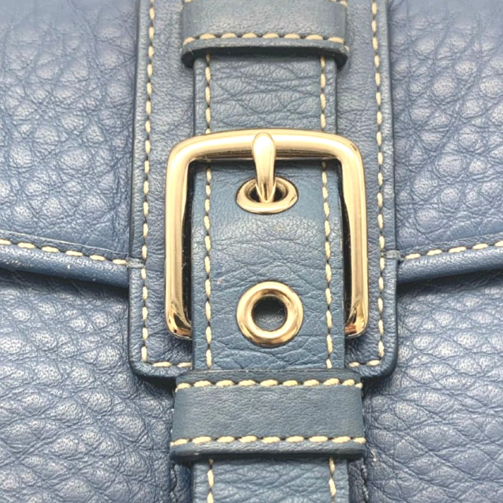 COACH コーチ ポーチ リストレット レザーポーチ スカイブルー ストラップ、ブランドタグ付き コンパクト レディース