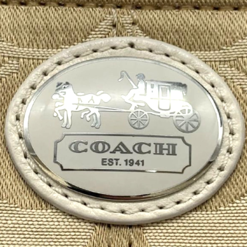 COACH コーチ コインケース シグネチャー柄 コインケース カードケース ベージュ コンパクト レディース
