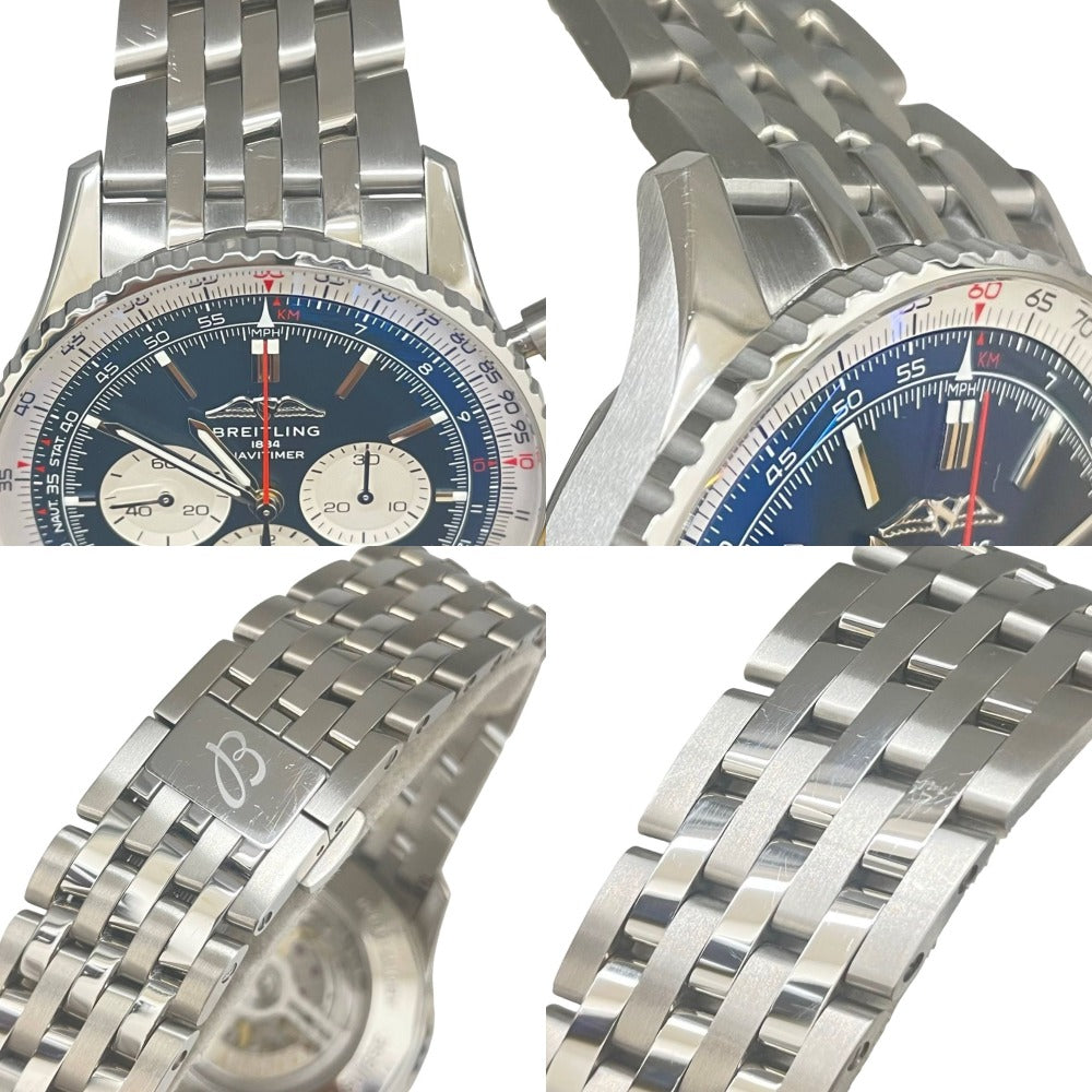 ブライトリング AB0137 ナビタイマー 46mm B01 クロノグラフ メタルブレス ブルー文字盤 メンズ BREITLING 腕時計