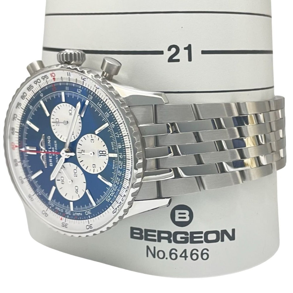 ブライトリング AB0137 ナビタイマー 46mm B01 クロノグラフ メタルブレス ブルー文字盤 メンズ BREITLING 腕時計
