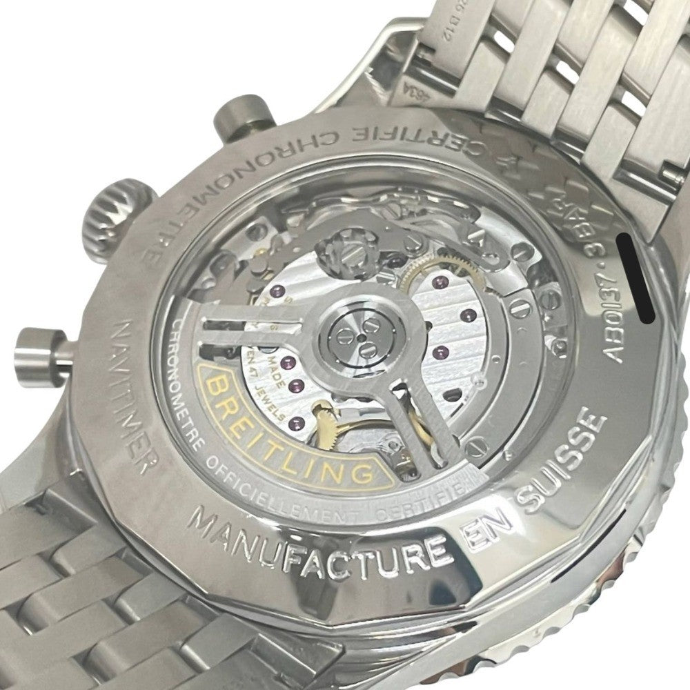 ブライトリング AB0137 ナビタイマー 46mm B01 クロノグラフ メタルブレス ブルー文字盤 メンズ BREITLING 腕時計