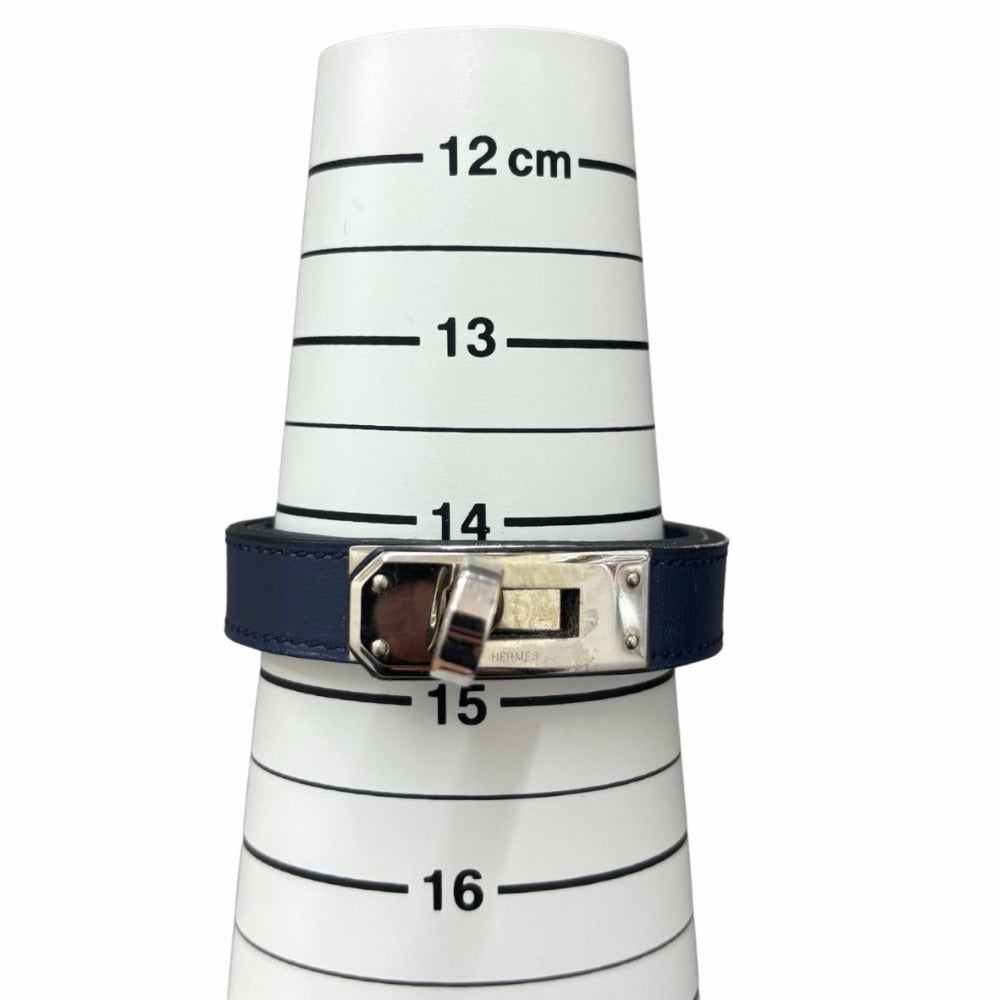 エルメス ブレスレット ドゥブルトゥール ヴォー・スウィフト ケリー ネイビー シルバー金具 F刻印 レディース HERMES