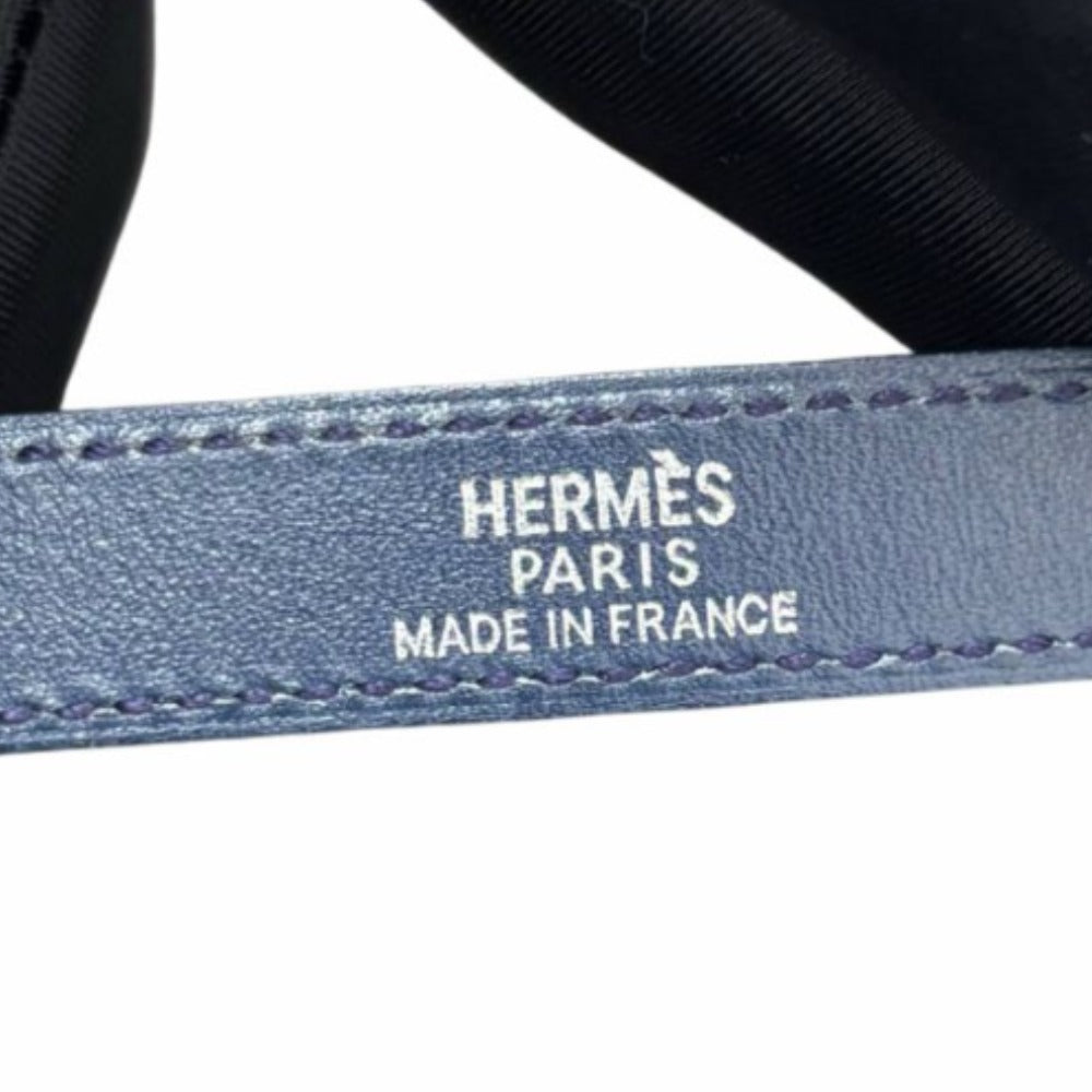HERMES エルメス ブレスレット ドゥブルトゥール ヴォー・スウィフト ケリー ネイビー シルバー金具 F刻印 レディース