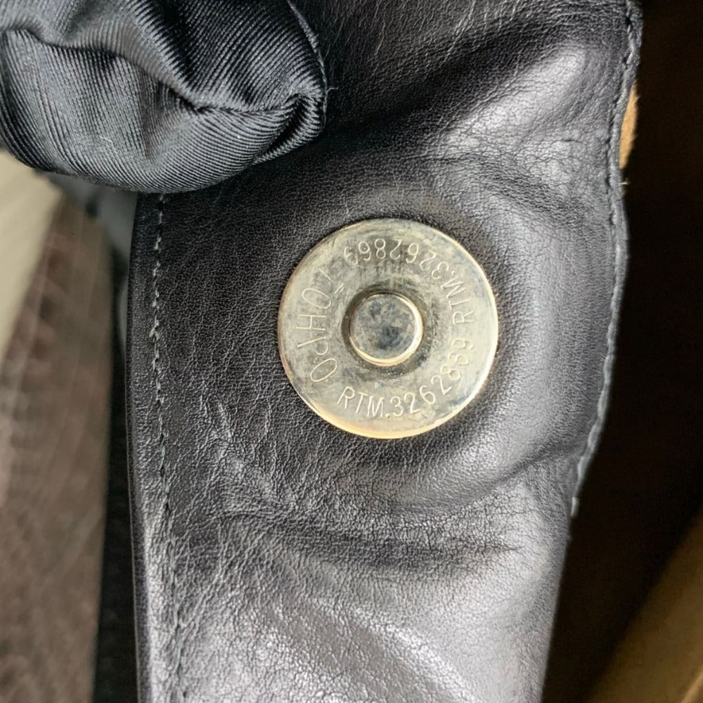 ハンドバッグ クロコ型押し レザー ハンドバッグ ユニセックス ダークパープル×ブラック ホーボーバッグ ワンショルダー A4収納可能