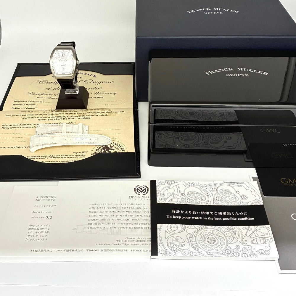 フランクミュラー ヴァンガード 41mm ホワイト V41 SC DT ステンレス トノー型 自動巻き メンズ FRANCK MULLER 腕時計