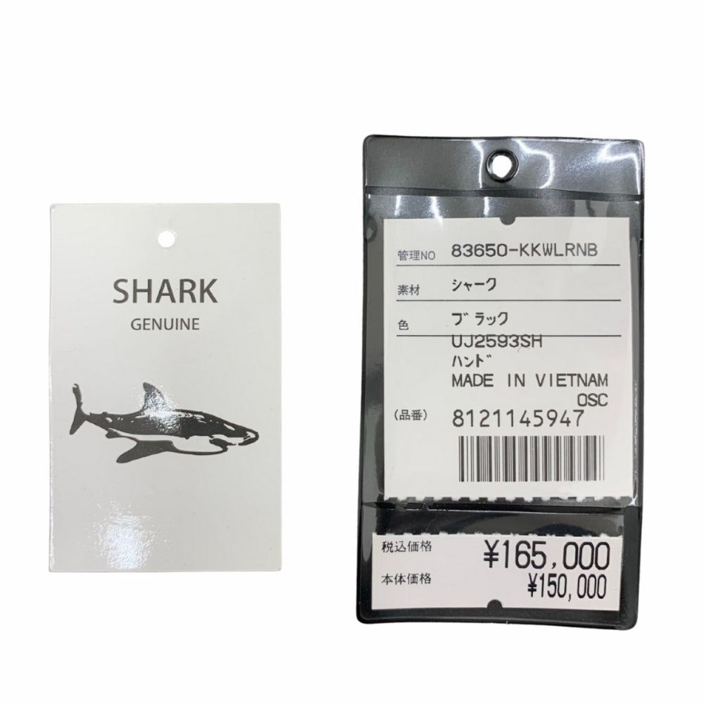 シャーク ブラック フォーマルバッグ ハンドバッグ レディース 本革 ボックス型 黒色 冠婚葬祭 サメ革 鮫革 未使用品