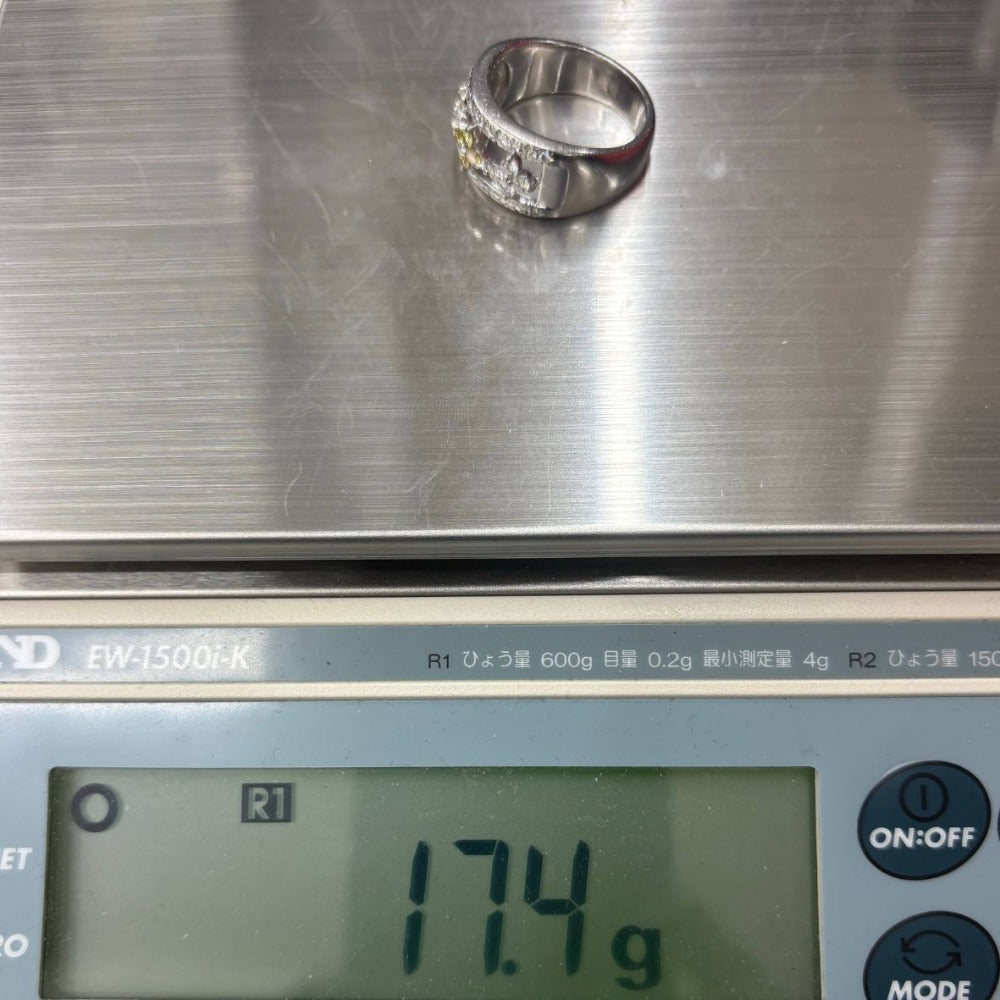 リング・指輪 Pt900 ダイヤモンド0.75ct 20.5号 テスター済 重量17.4g プラチナ カラーダイヤ シルバー シンプル レディース