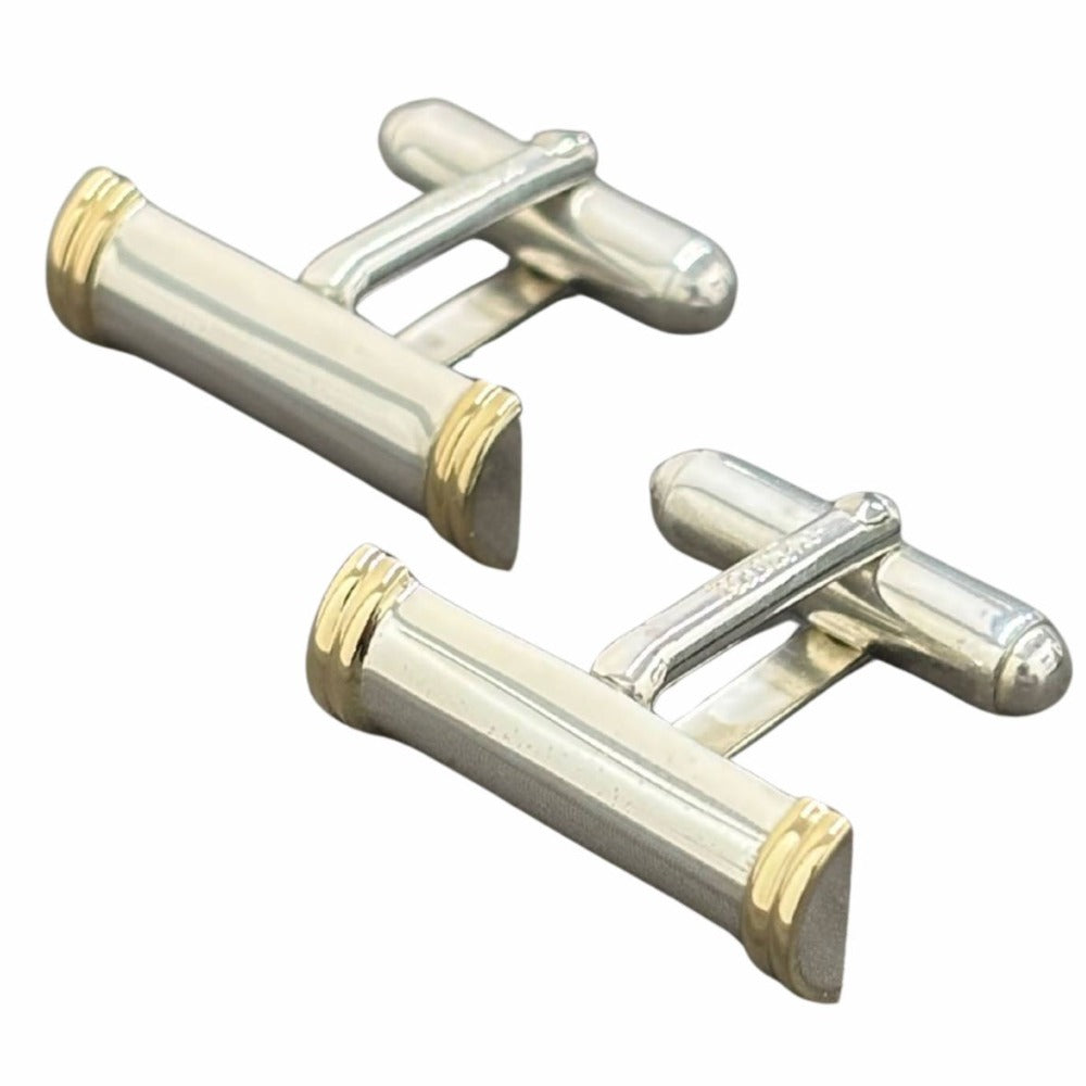 ティファニー カフス SV925×Au750 刻印有 シンプル コンビ