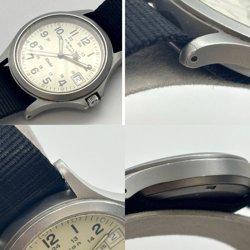 ハミルトン 腕時計 カーキ 9445B 33mm アイボリー文字盤 クオーツ 稼働品 1990年代 ステンレス ナイロンベルト シンプル メンズ HAMILTON