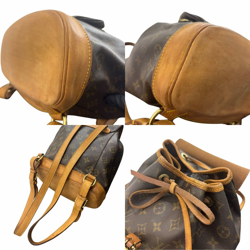 ルイヴィトン リュック モノグラム モンスリMM M51136 ゴールド金具 ブラウン PVC レザー レディース LOUIS VUITTON