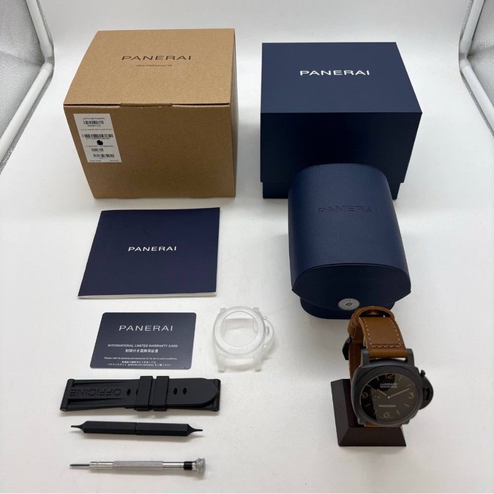 パネライ PAM01707 ルミノール マリーナ カーボテック 44mm 300m防水 自動巻き レザーストラップ メンズ 未使用品 オフィチーネ・パネライ PANERAI 腕時計
