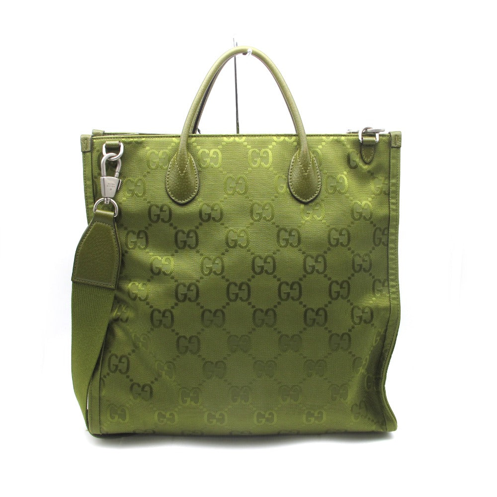 GUCCI グッチ OFF THE GRID ミディアムトートバッグ 696043 日本限定 GGナイロン レザー フォレストグリーン 2WAY ショルダーバッグ 斜め掛け クロスボディ メンズ