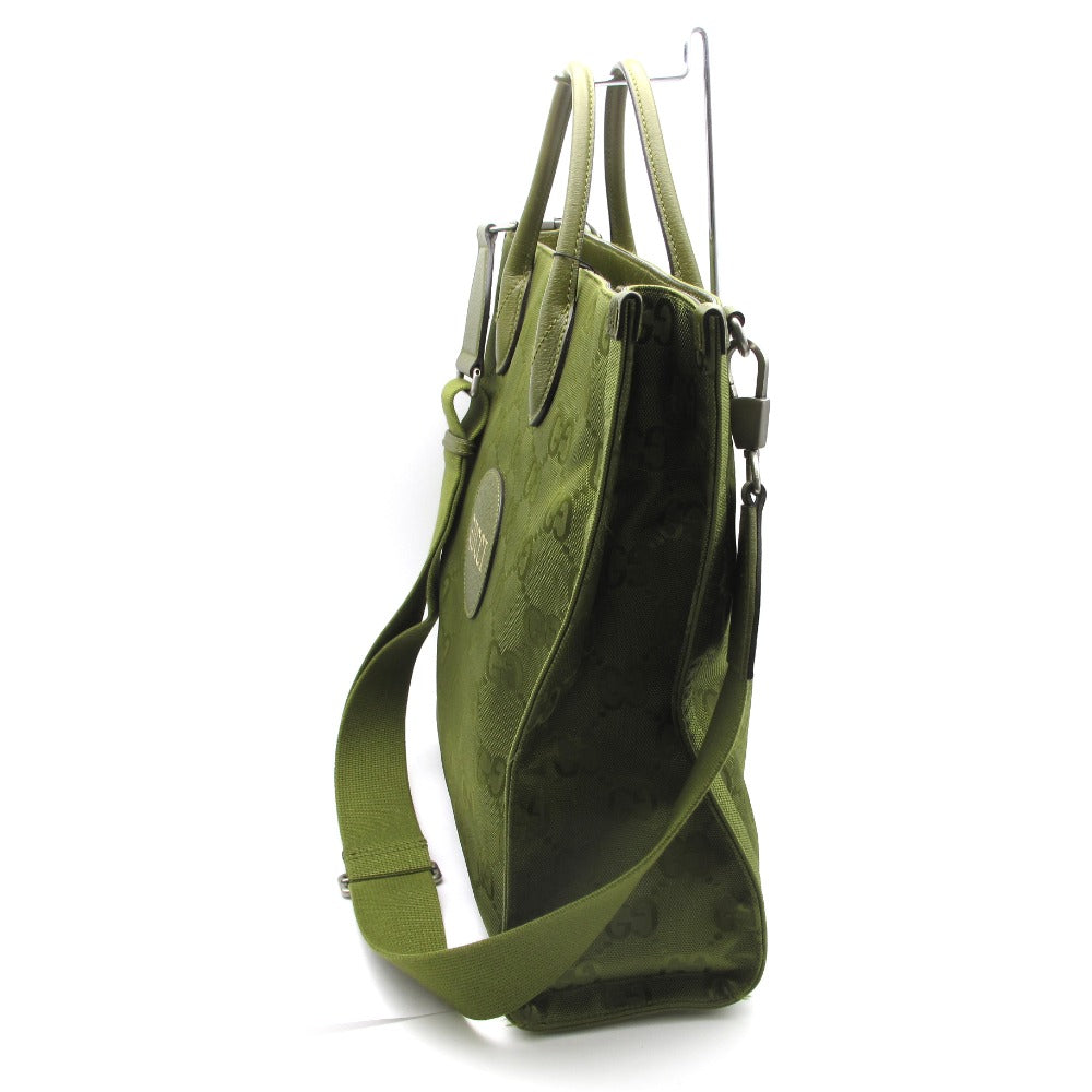 GUCCI グッチ OFF THE GRID ミディアムトートバッグ 696043 日本限定 GGナイロン レザー フォレストグリーン 2WAY ショルダーバッグ 斜め掛け クロスボディ メンズ