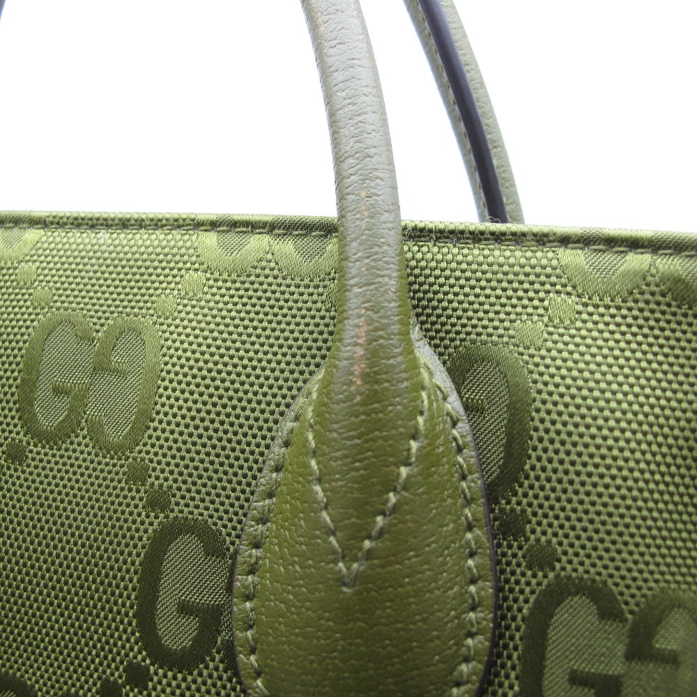 GUCCI グッチ OFF THE GRID ミディアムトートバッグ 696043 日本限定 GGナイロン レザー フォレストグリーン 2WAY ショルダーバッグ 斜め掛け クロスボディ メンズ
