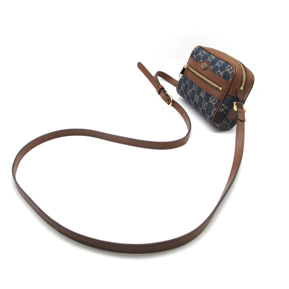 GUCCI グッチ オフィディア GG ジャガード デニム ミニバッグ 517350 ショルダーバッグ クロスボディ 斜め掛け ポシェット キャンバス レザー